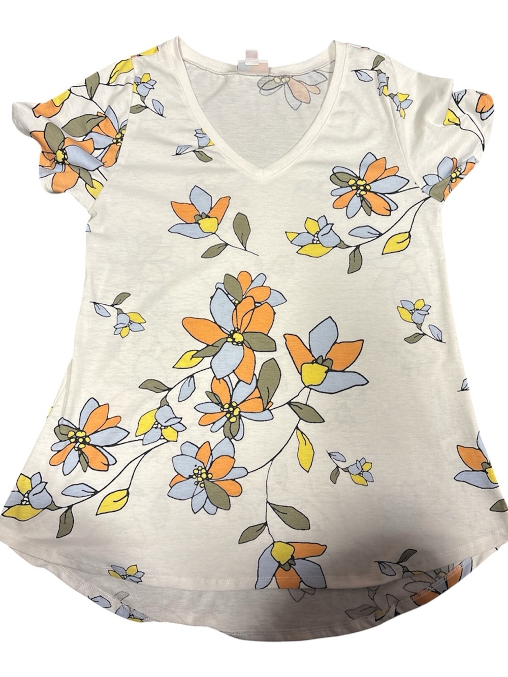 LuLaRoe Floral Classic V-Neck T-Shirt - Size S